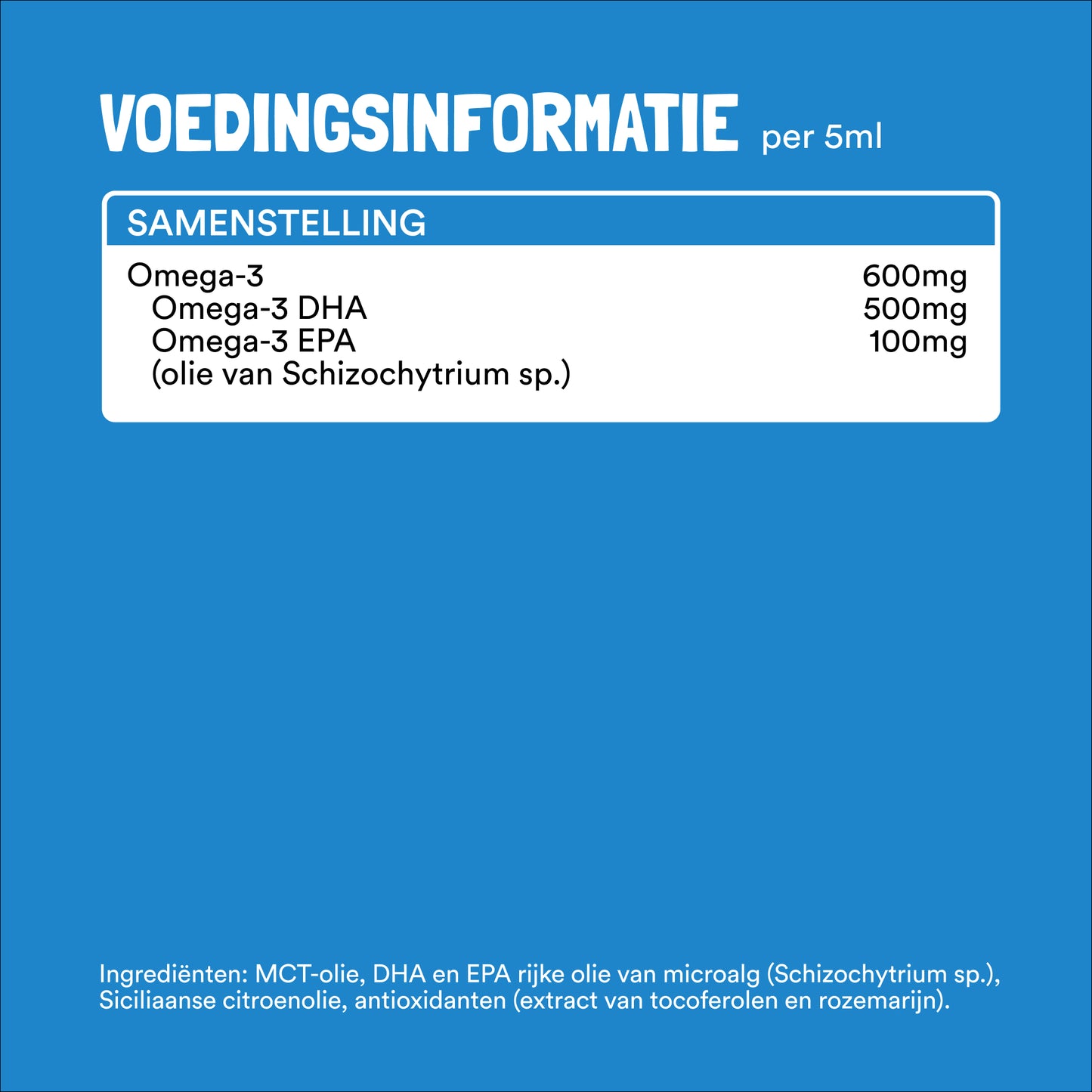 NIEUW: Vloeibaar Omega-3 uit Algen
